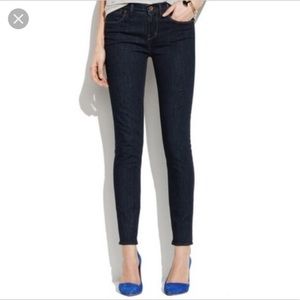 Madewell Dark Wash Skinny Jeans.